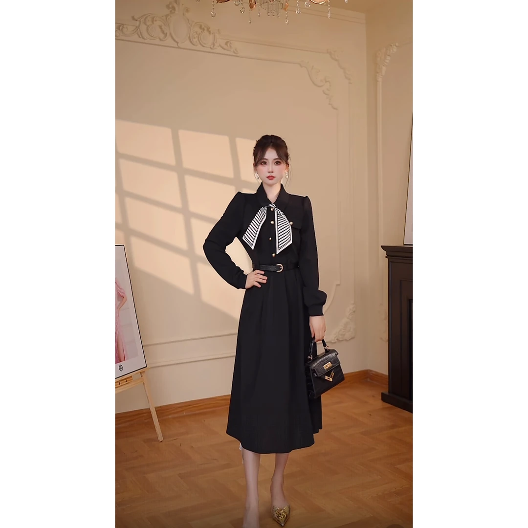 【瑞瑞定制】【送腰带】【送领带】连衣裙女2025新款春秋a字裙TX0032