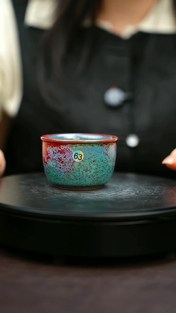 63#原矿钧瓷炉钧釉直口杯