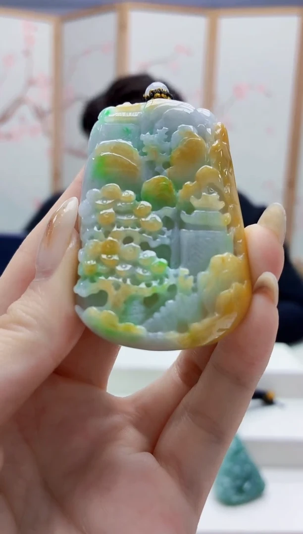 未镶嵌定制翡翠5060jw-毛货挂件82