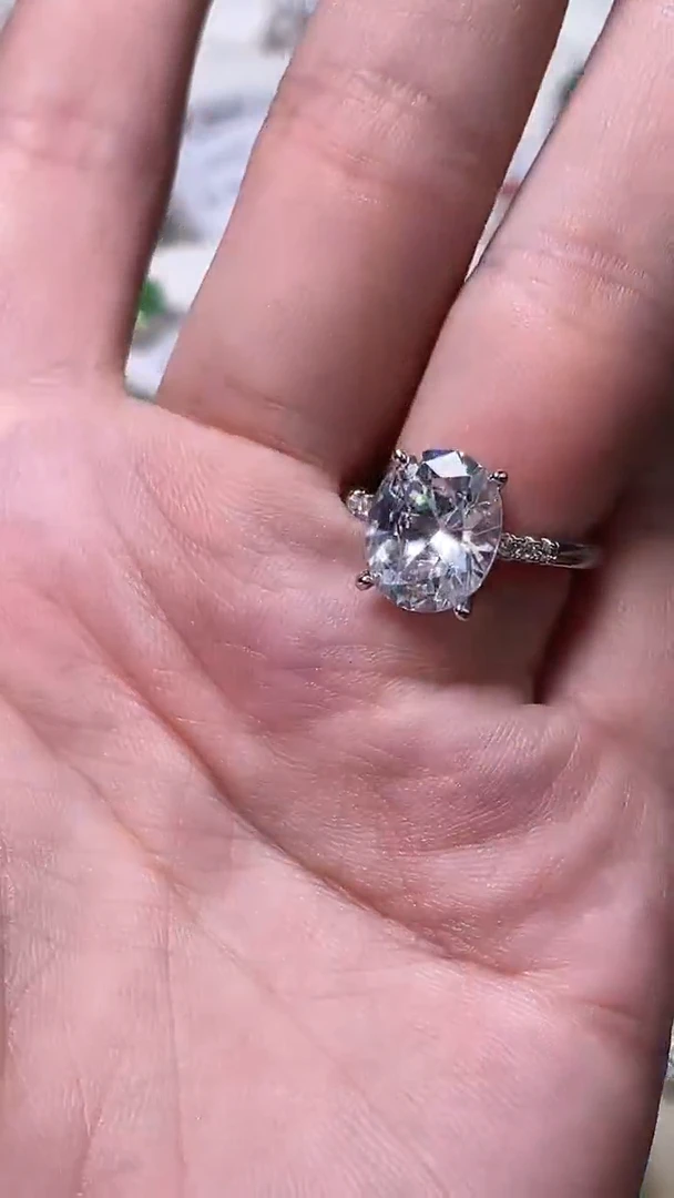 合金合成钻石白锆戒指