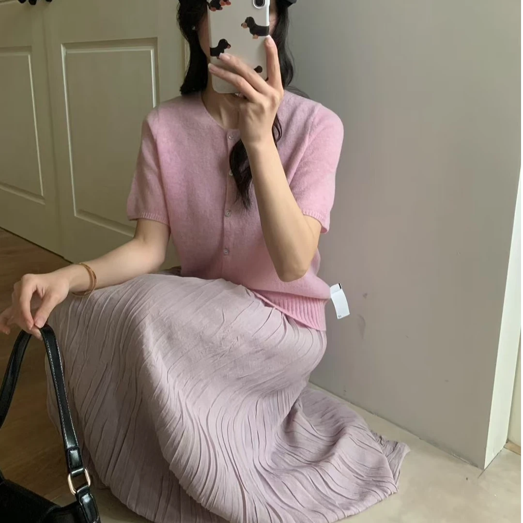 8301013新款半身裙夏薄款百褶裙