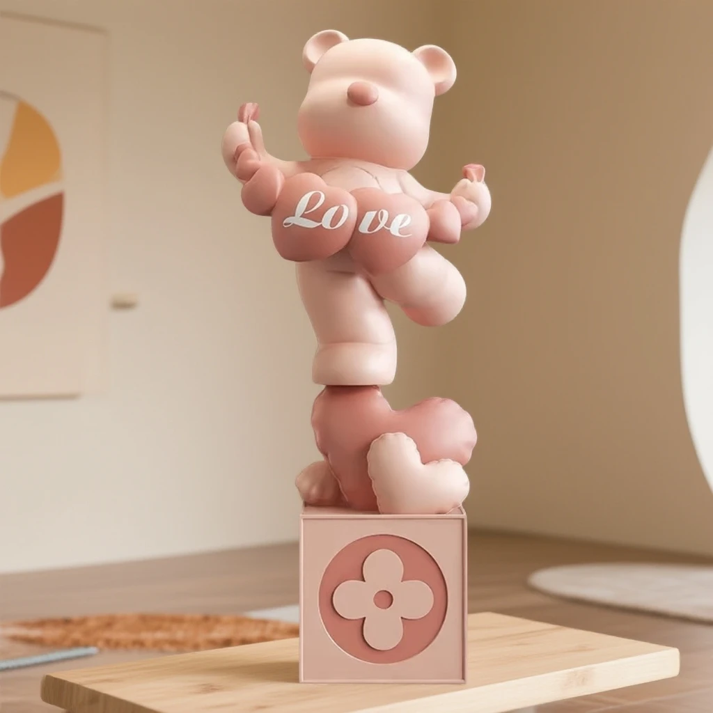 50pp新款客厅玄关网红装饰品轻奢电视柜酒柜卡通摆件公仔