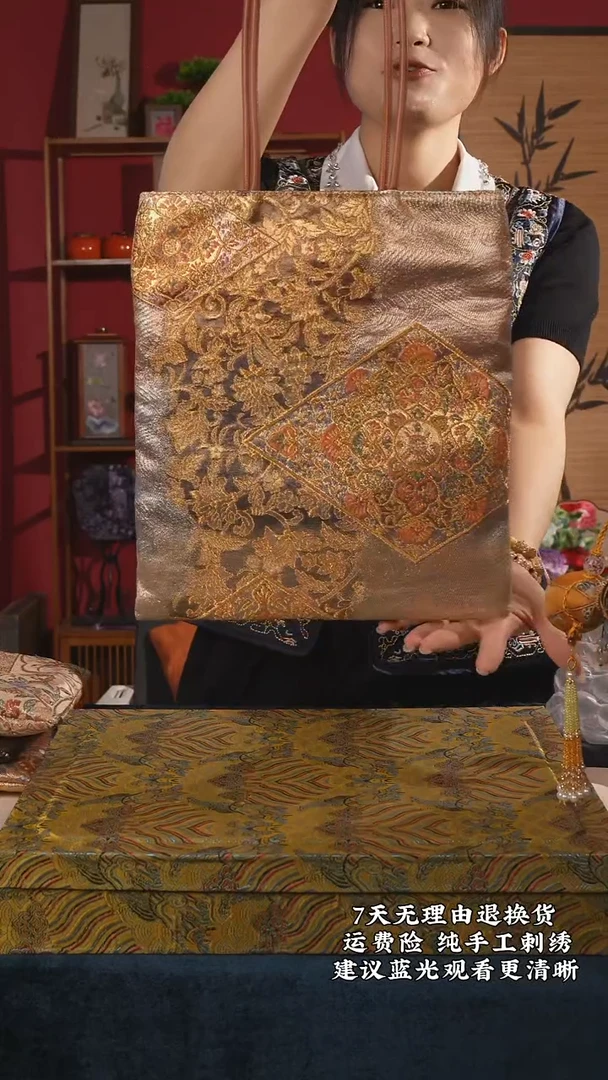 织绣65非遗唐锦纯手工托特包