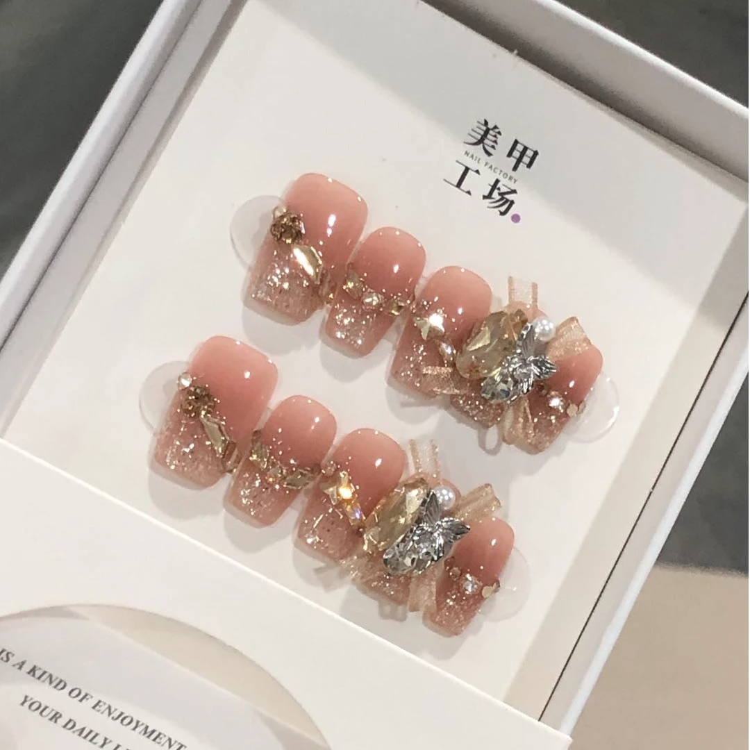 现货秒发【黄冰糖】-纯手工穿戴甲（送高级工具包）