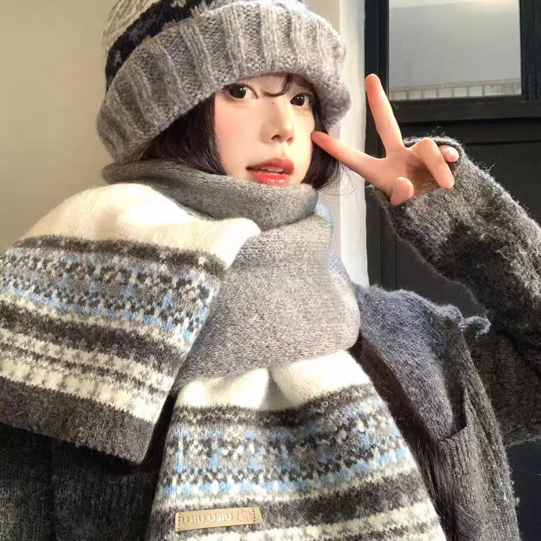 礼盒包装【101-200】秋冬季时尚百搭轻奢双面羊毛围巾保暖加厚披肩