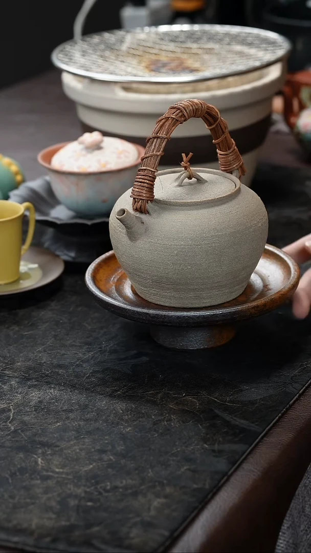 九隐茶器提梁煮茶壶