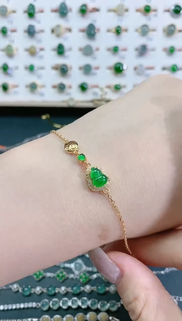 银S925镶嵌手链翡翠天然翡翠