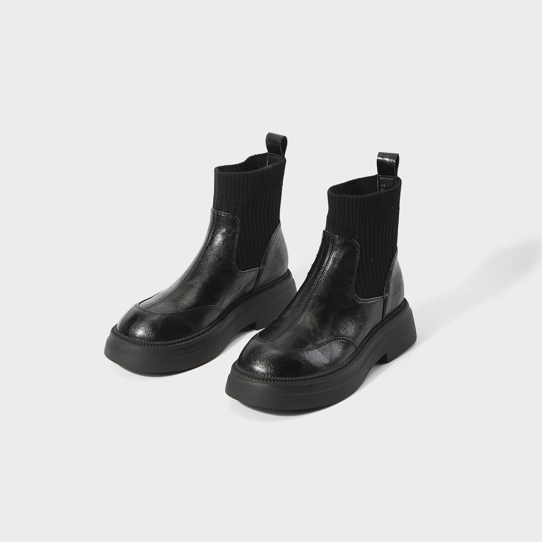 清仓！跟高:4cm/34-39英伦风厚底马丁靴女款短靴弹力靴 HT621-F828