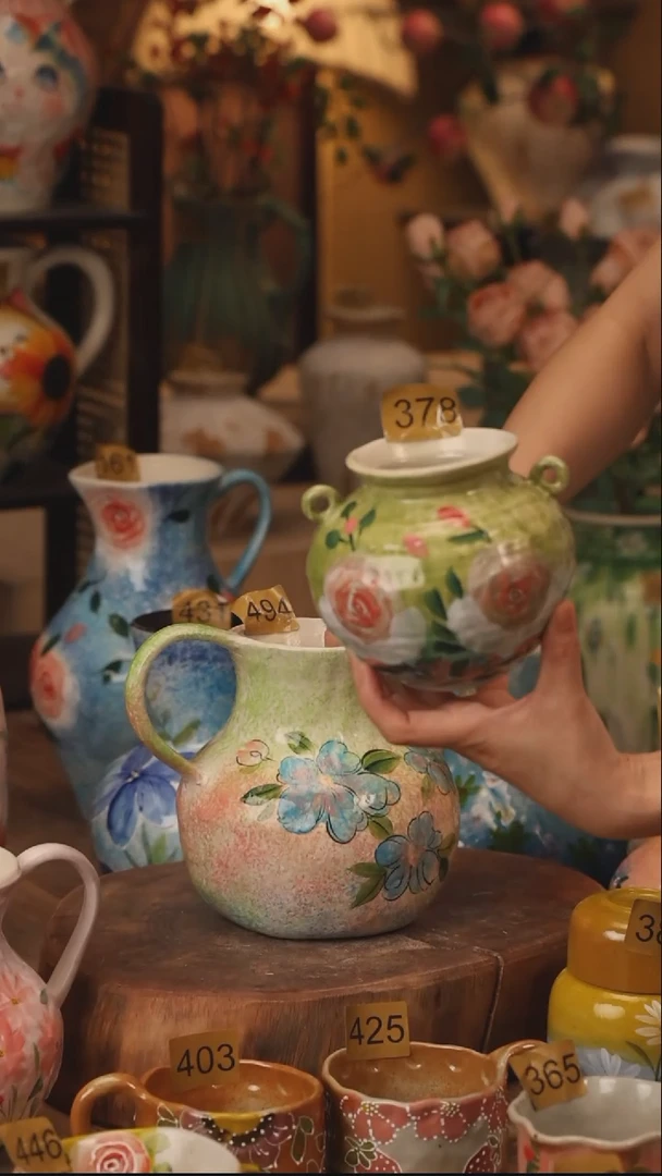 陶瓷378景德镇设计师手作花器摆件侘寂风