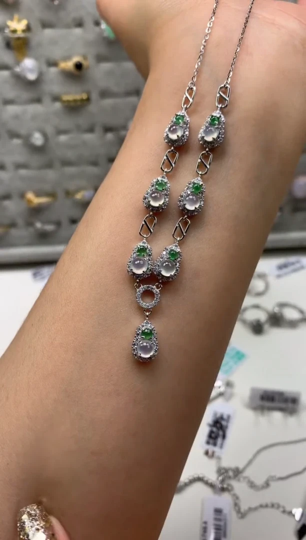 银S925镶嵌戒指翡翠项链