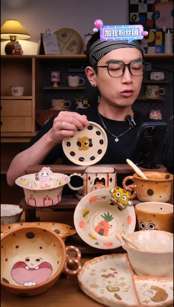 盘景德镇可爱设计师款陶瓷