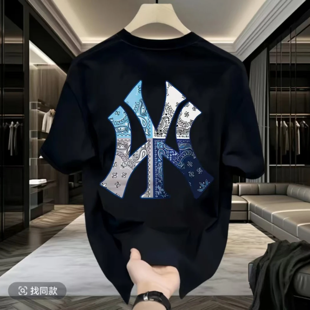 潮流奢牌时尚男女同款圆领宽松短袖纯棉夏季纯棉220