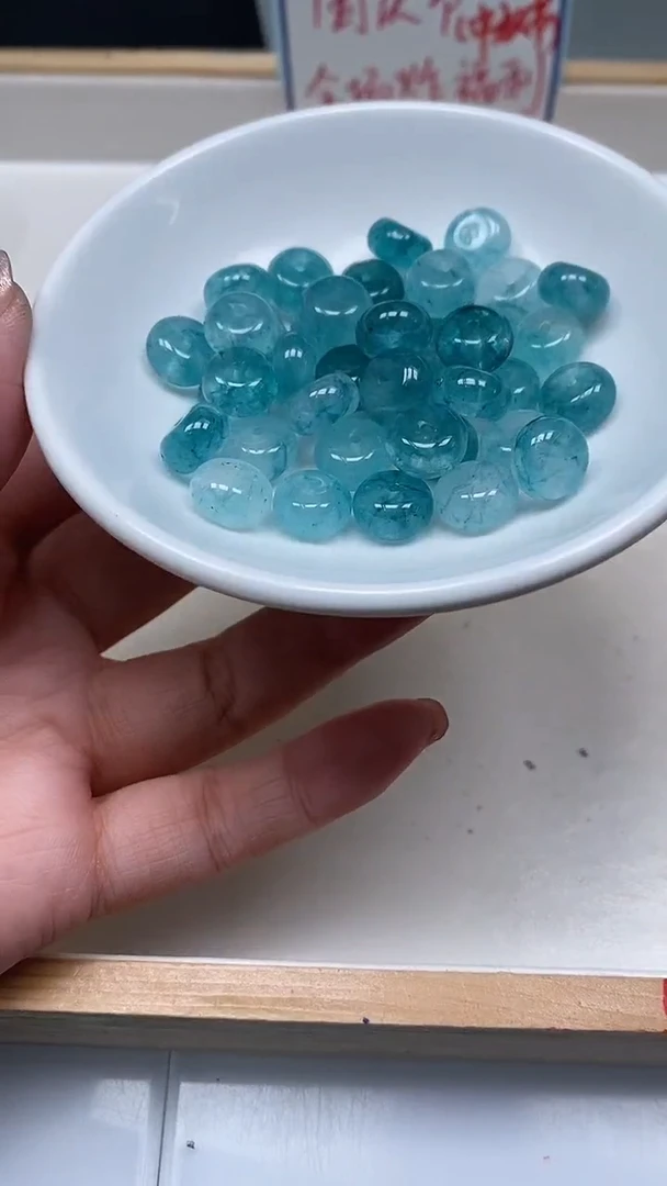 未镶嵌散珠碧玺E586 帕蓝碧玺6*10mm10颗7.8元