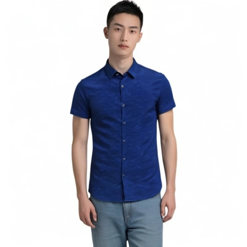 短袖衬衫衬衣Q1724九男式夏季棉商务休闲上衣时尚都市断码撤柜