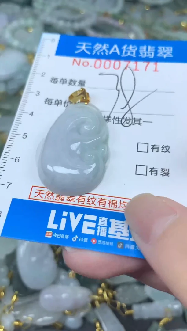 颈饰未镶嵌翡翠净货挂件-7171