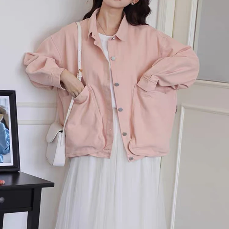 【外套系列】大口袋 翻领休闲 百搭宽松 韩版复古 工装外套