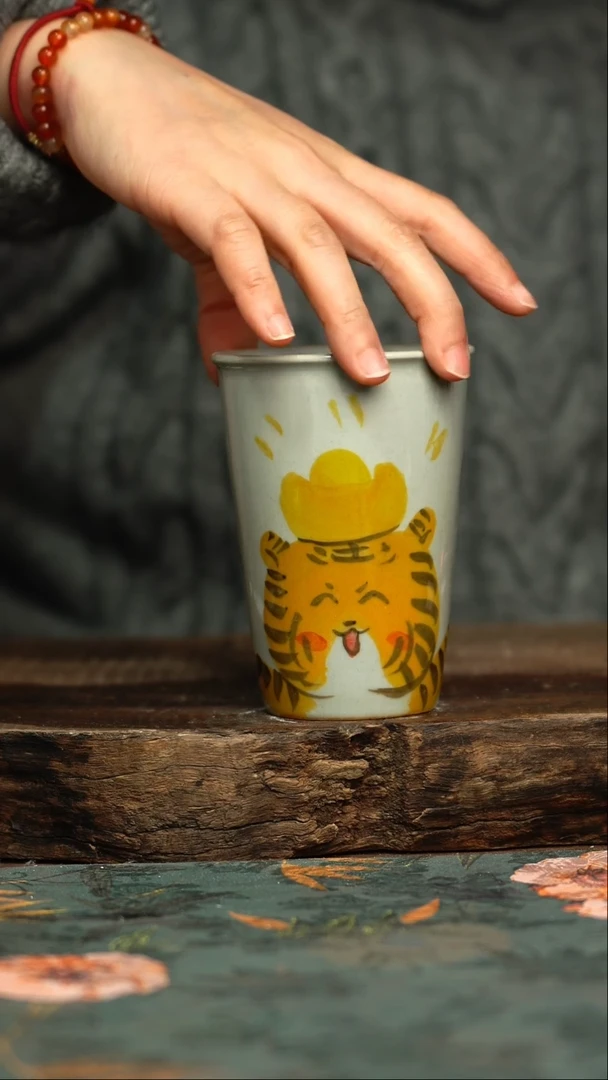 【闪购商品】杯釉下彩手工手绘同款陶器