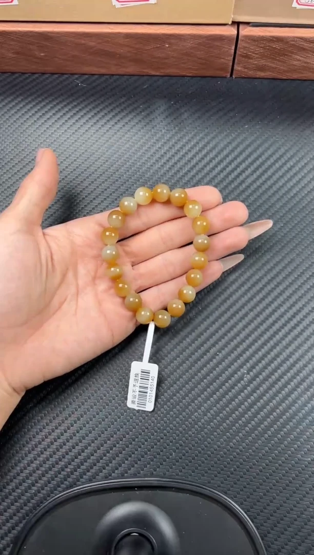 未镶嵌手串和田玉若羌微色差手串卡10