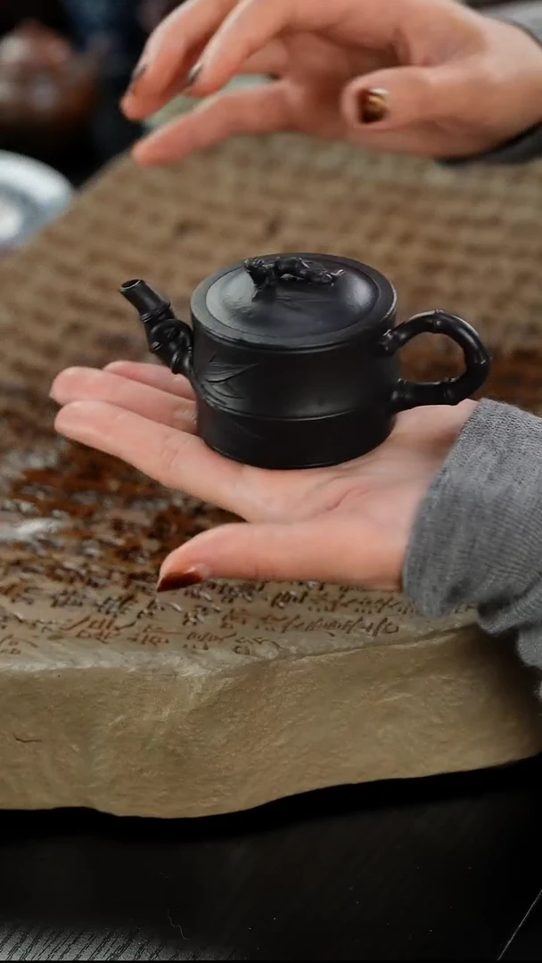 茶壶紫砂【****影朱泥捂灰一品竹90cc