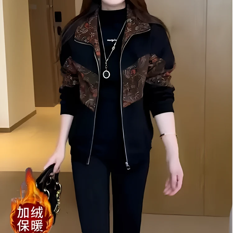 加绒加厚时尚短外套女2025冬季新款洋气显瘦百搭小个子夹克衫上衣