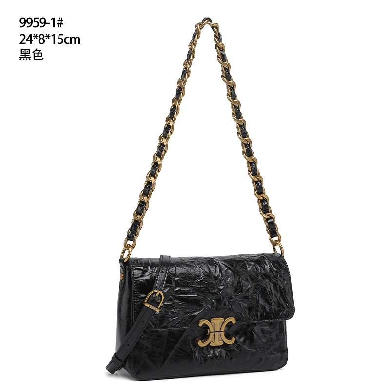 【小敏精选】渠道货QYX-9959-1-黑色轻奢简约时尚百搭女士单肩包