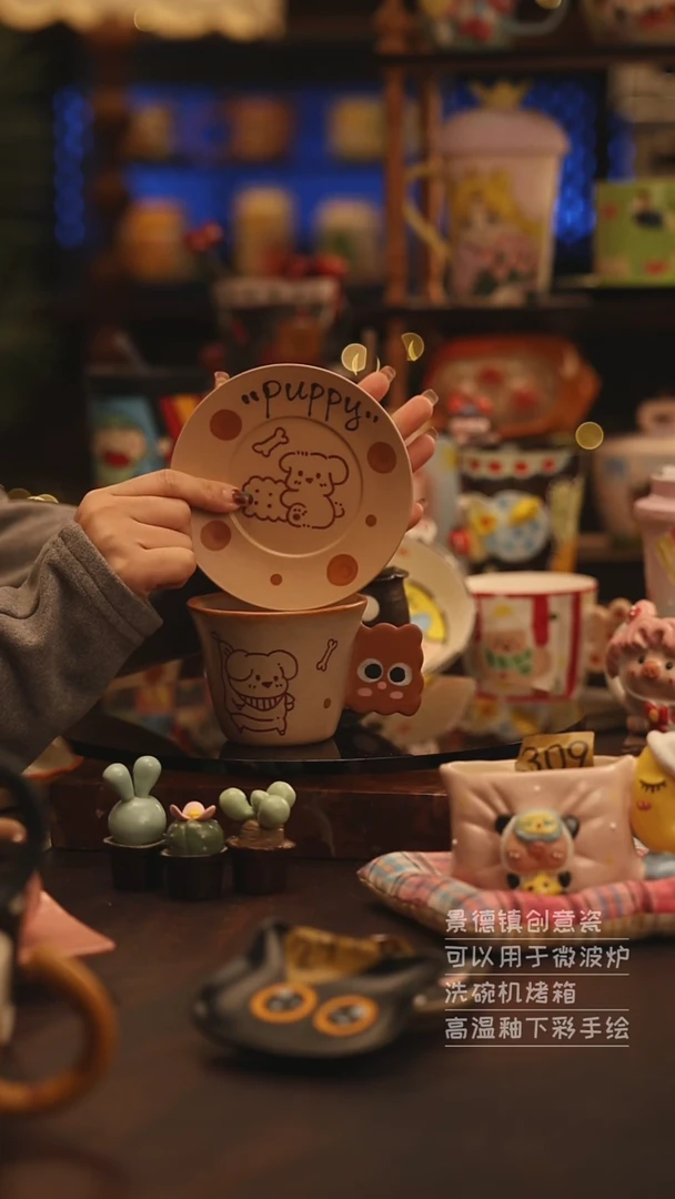 陶瓷景德镇可爱陶瓷釉下彩绘设计师款