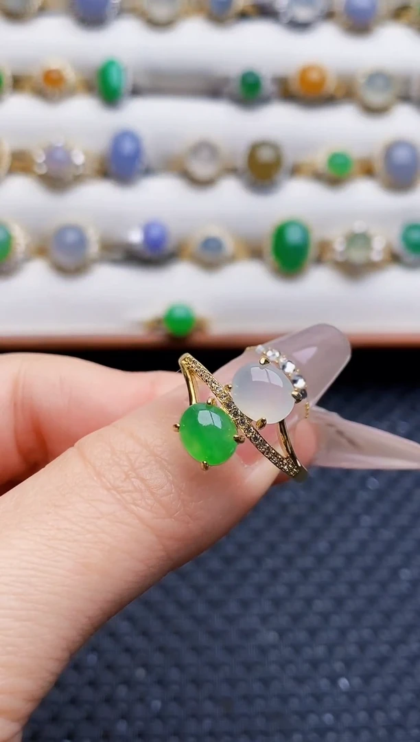 银S925镶嵌戒指翡翠6940