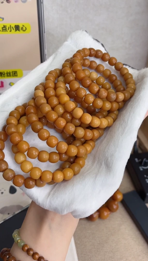 菩提根/象牙果手串v60干磨麻子8*9酒桶瑕疵不补