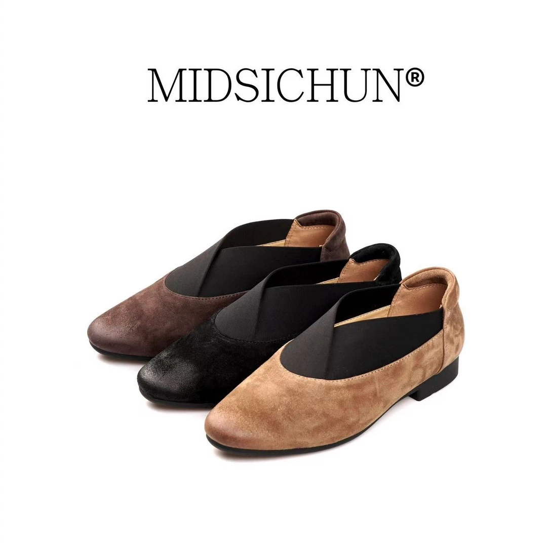 真皮女士羊猄皮单鞋拼接法式吸汗舒适2cm跟高女士单鞋5999-1