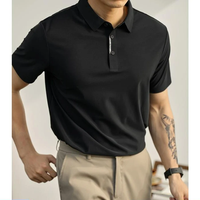 奥兰德保罗男士都市休闲风Polo衫夏季修身免烫滑料小装饰保罗短袖