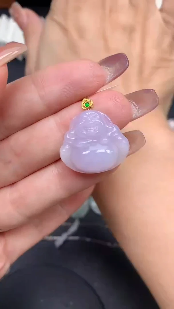 翡翠18K金镶嵌吊坠(不含链)MS190698