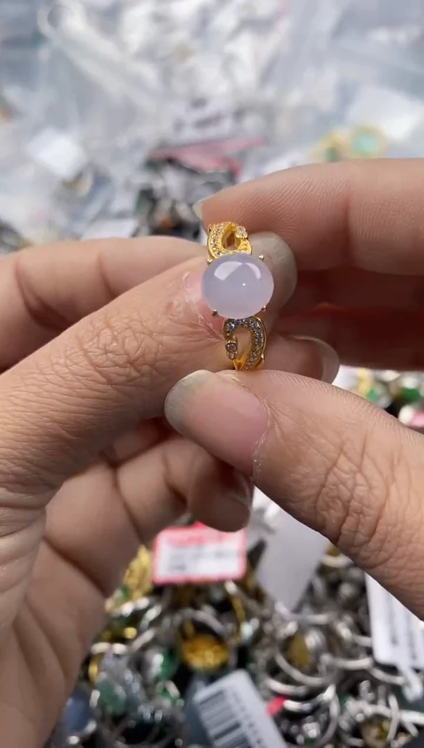 银S925镶嵌戒指翡翠999---1