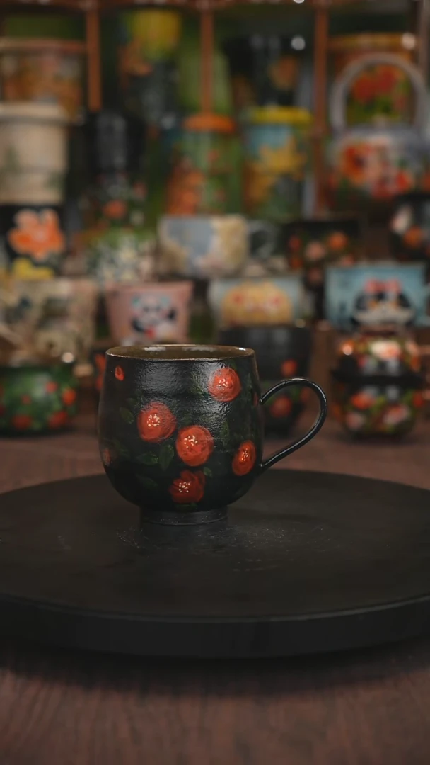 紫砂油画手绘釉下彩
