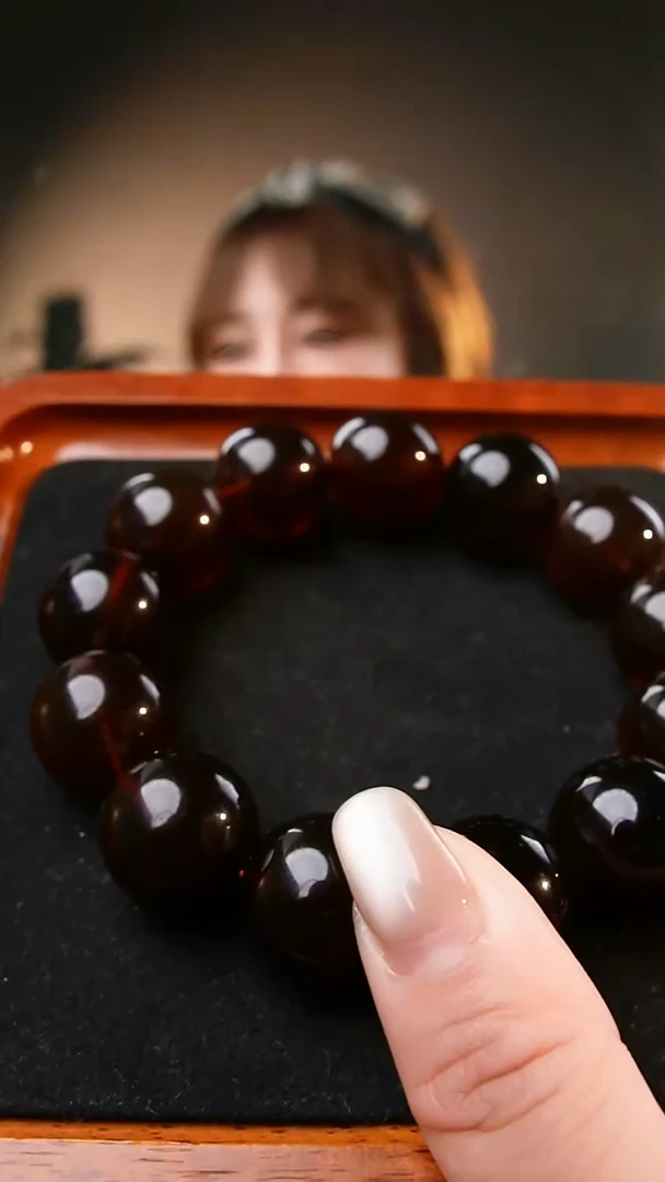 未镶嵌琥珀裸石18+灵草珀手串