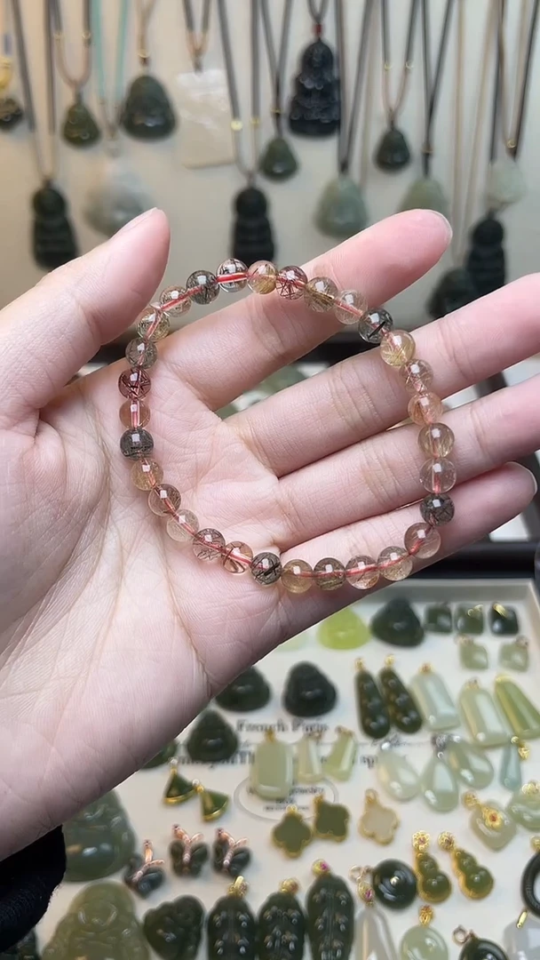 未镶嵌手串发晶彩发晶