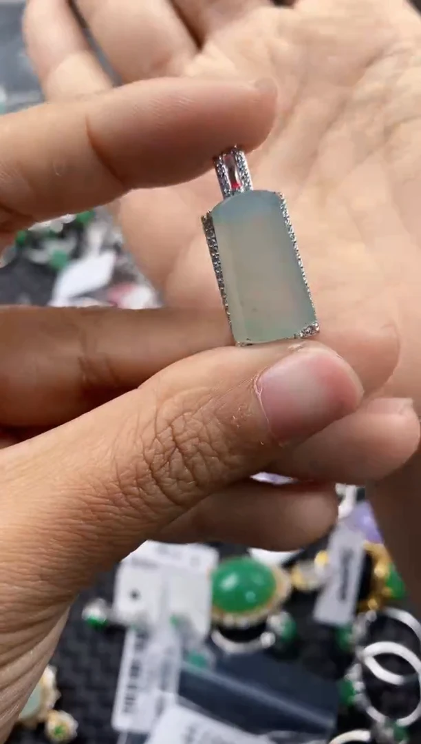 银S925镶嵌戒指翡翠999      4