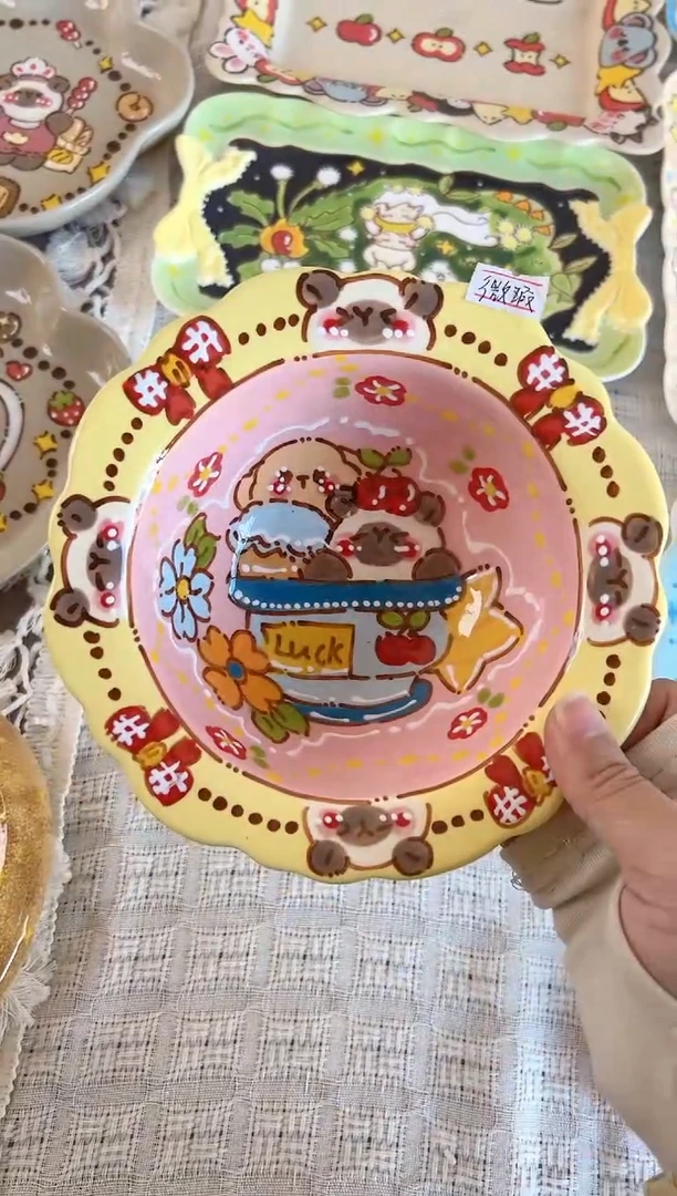 摆件陶景德镇陶瓷手绘微瑕