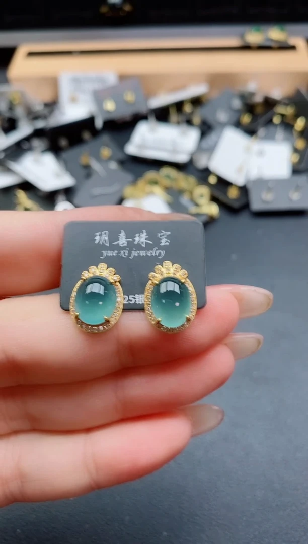 银S925镶嵌戒指翡翠1