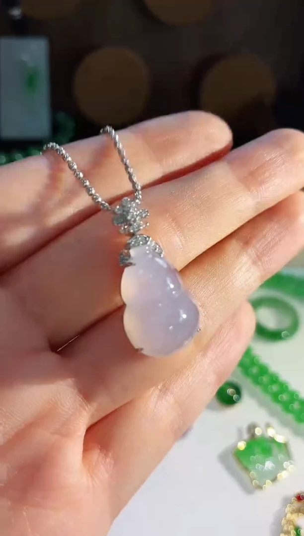 吊坠(不含链)18K金镶嵌翡翠吊坠