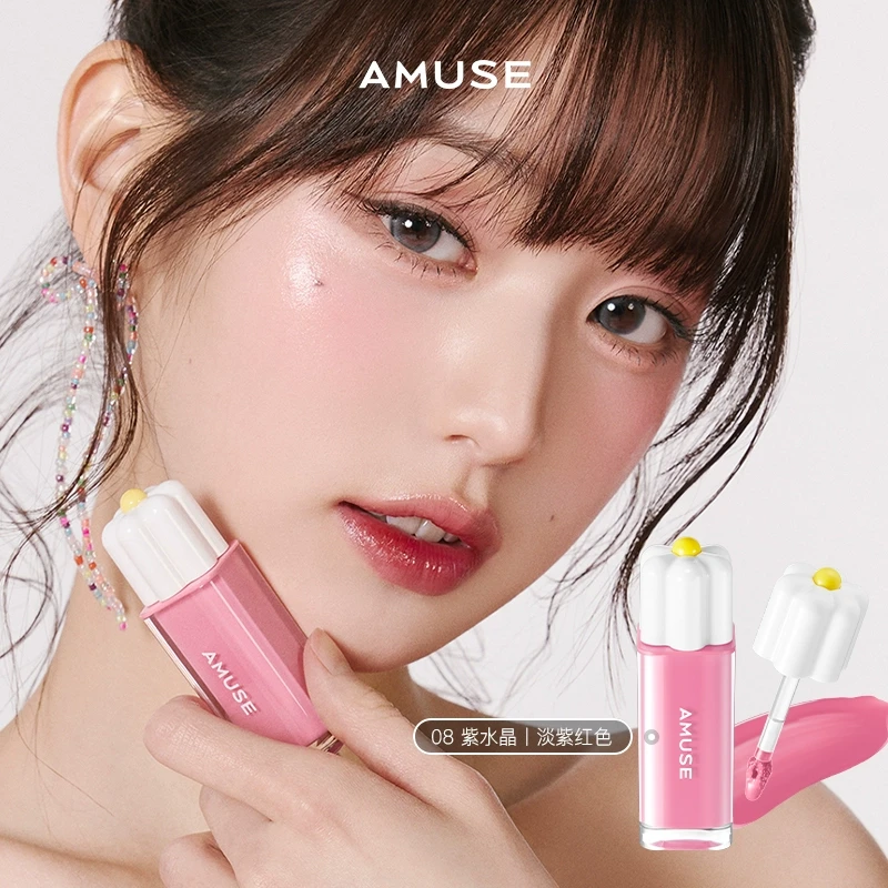 AMUSE唇釉 张元英同款 韩国amuse小雏菊露水唇釉新款水光镜面唇彩