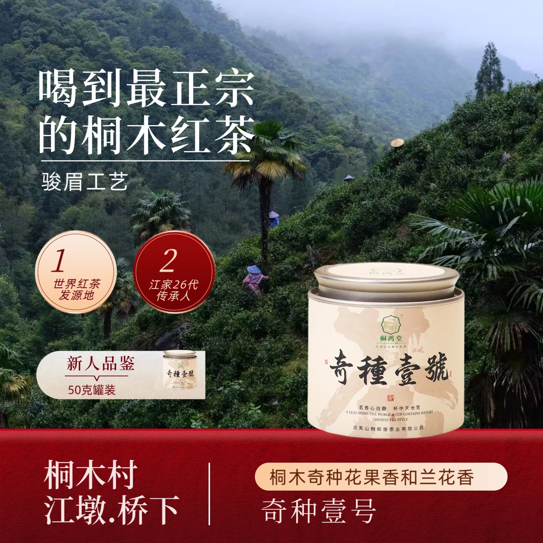桐木村 『奇种壹号』骏眉工艺桐木红茶 50g*1罐