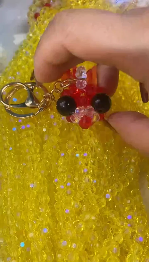 玻璃1051六里华子球珠大眼鱼材料包1套黄色