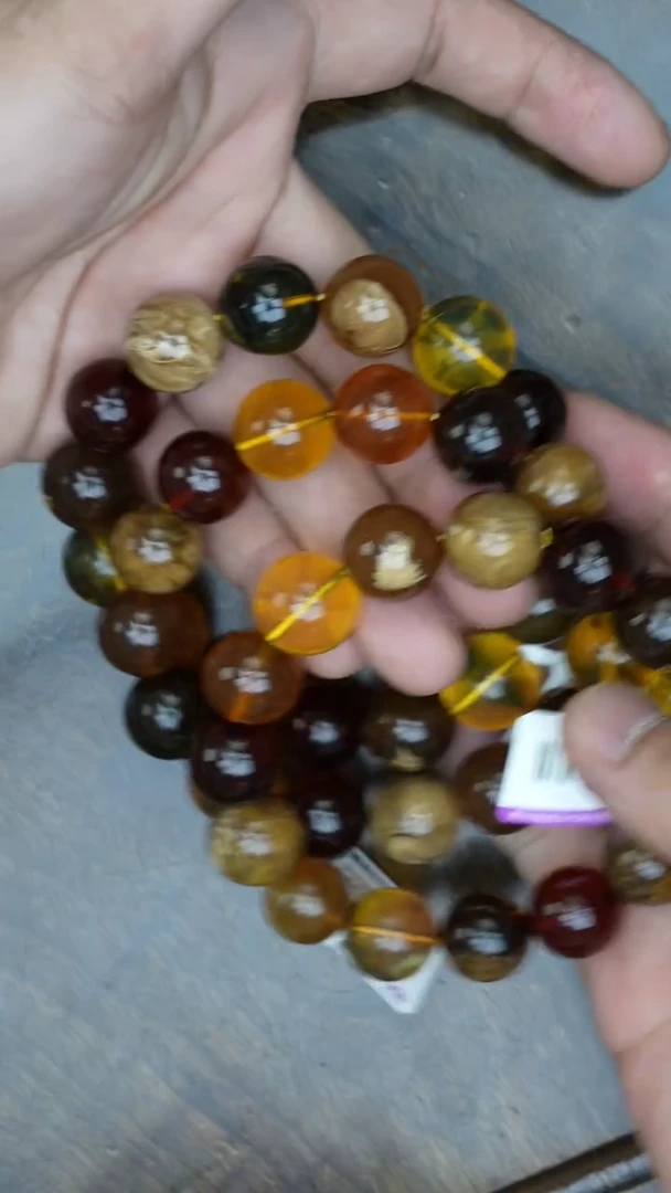 【闪购商品】琥珀裸石未镶嵌缅甸多宝手串多样性发其一