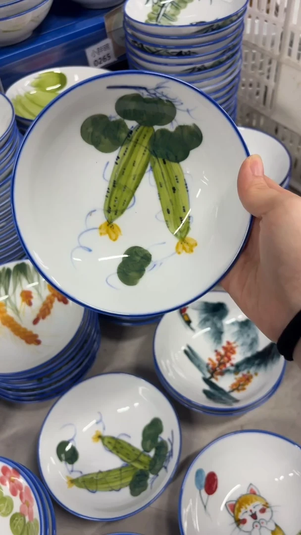 瓷片景德镇高温陶瓷食品级手绘釉中彩-小胖碗