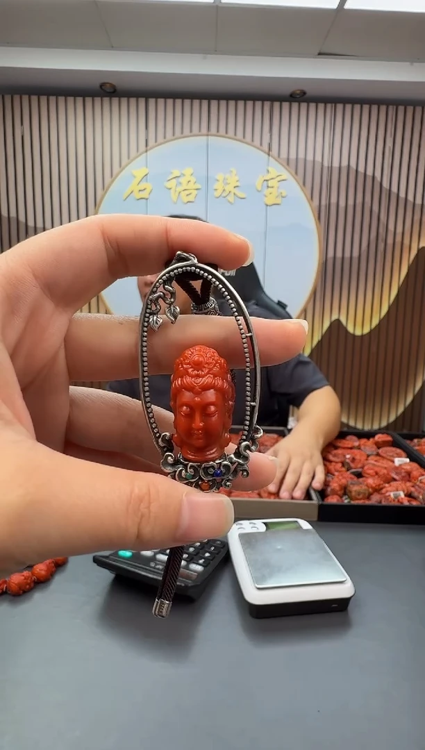 银S925镶嵌雕刻南红玛瑙003ZB0918产品一个