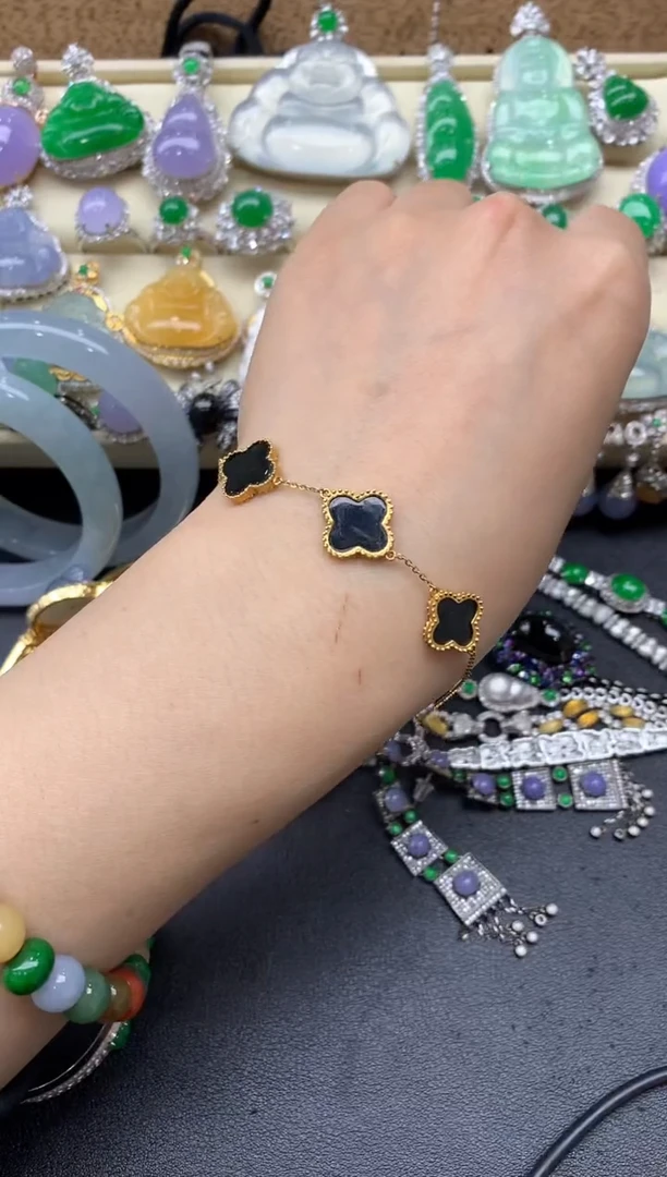 【闪购商品】翡翠手串18K金镶嵌450-中国好珍宝