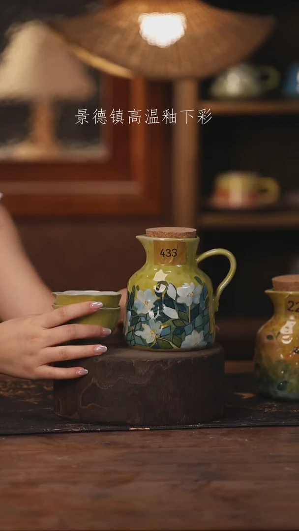 陶瓷景德镇高温釉下手绘陶瓷433
