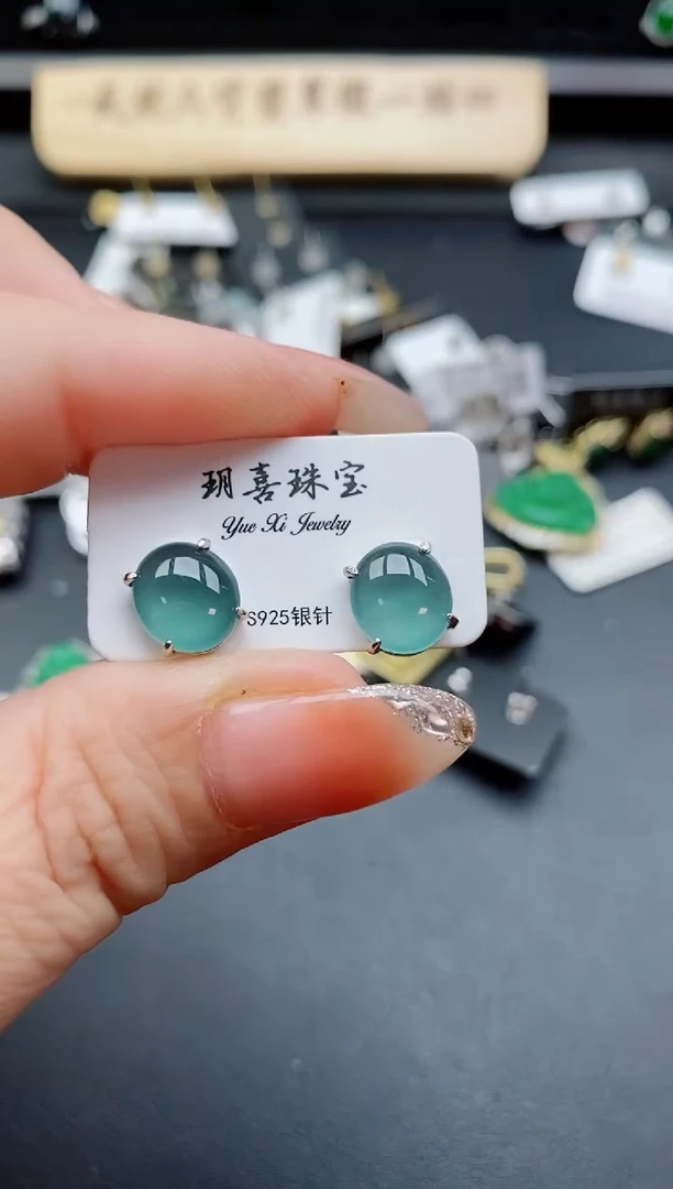 银S925镶嵌戒指翡翠1
