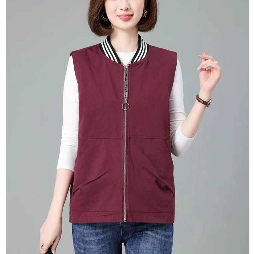 棒球领休闲宽松外穿背心马夹6028（8099）