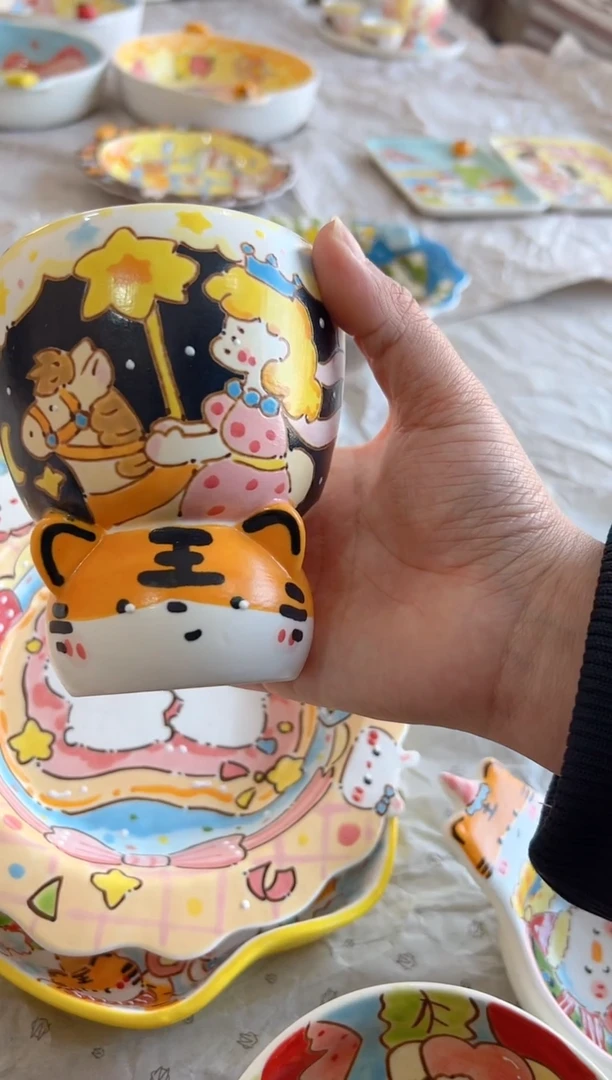 摆件陶景德镇陶瓷手绘微瑕